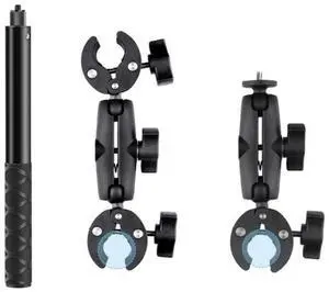 Motorcycle Dual-heads Crab & Single Heads Clamps Handlebar Fixed Mount Selfie Stick