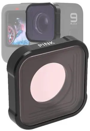 JSR KB Series Diving Color Lens Filter for GoPro HERO13 Black /12 Black /11 Black /10 Black /9 Black (Pink)