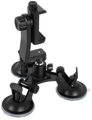 Car General Purpose Vehicle Bracket Suction Cup Fixed Glass Video Shooting Base, Shape: Suction Cup+PTZ+Phone Clip Suction Cup+PTZ+Phone Clip