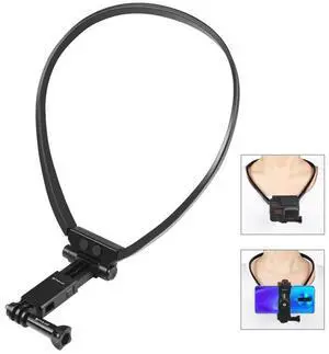 PULUZ Lazy Adjustable Neck Bracket for GoPro Action Camera Smartphones (Black)