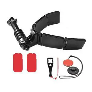 TUYU Motorcycle Integrated Hinged Helmet Chin Sports Camera Mounting Bracket With 2 Stickers