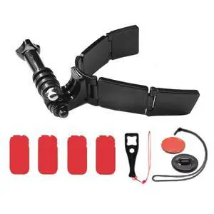 TUYU Motorcycle Integrated Hinged Helmet Chin Sports Camera Mounting Bracket With 4 Stickers