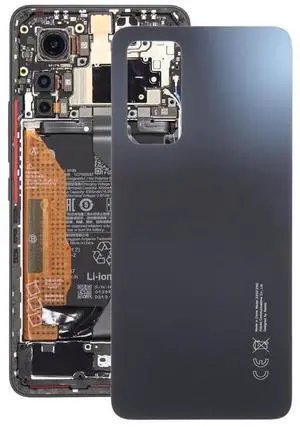 For 12 Lite Glass Battery Back Cover(Black)