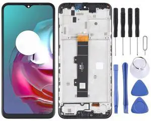 TFT LCD Screen for Motorola Moto G30 XT2129-1 XT2129-2 Digitizer Full Assembly with Frame (Black)