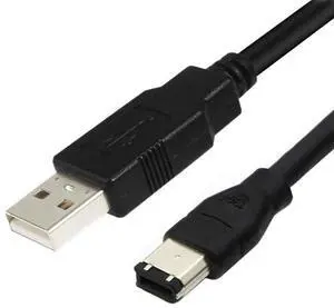 JUNSUNMAY Firewire IEEE 1394 6 Pin Male to USB 2.0 Male Adaptor Convertor Cable Cord, Length:1.8m 1.8m