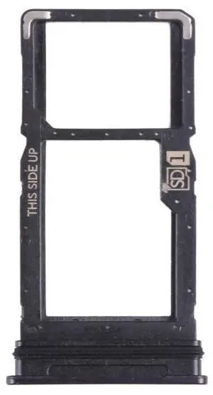 For Motorola One 5G Ace SIM Card Tray + Micro SD Card Tray (Black)