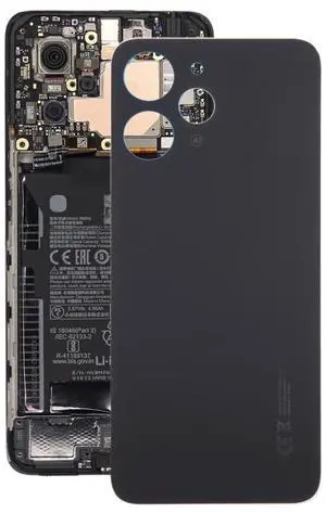 For Redmi 12 4G OEM Glass Material Battery Back Cover (Black)