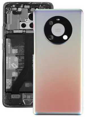 Original Battery Back Cover with Camera Lens Cover for Huawei Mate 40 Pro (Silver)