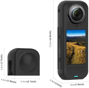 For Insta360 X5 PULUZ Silicone Protective Case with Lens Cover (Black) (Black) For Insta360 X5 PULUZ Silicone Protective Case with Lens Cover (Black) (Black)