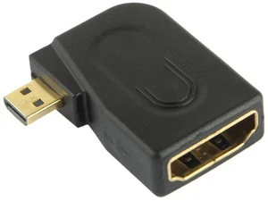 Gold Plated Micro HDMI Male to HDMI 19 Pin Female Adaptor with 90 Degree Angle(Black) Gold Plated Micro HDMI Male to HDMI 19 Pin Female Adaptor with 90 Degree Angle(Black)