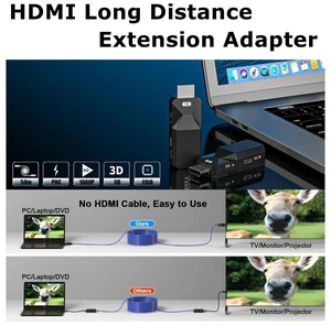 HDMI Extender 165ft Audio Video 1080P Over Cat5 Cat6 Ethernet Cable Transmit Lossless Signal HDMI Long Distance Extension Adapter HDMI Extender 165ft Audio Video 1080P Over Cat5 Cat6 Ethernet Cable Transmit Lossless Signal HDMI Long Distance Extension Adapter