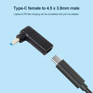 USB-C / Type-C Female to 4.5 x 3.0mm Male Plug Elbow Adapter Connector (Black) USB-C / Type-C Female to 4.5 x 3.0mm Male Plug Elbow Adapter Connector (Black)