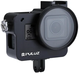 PULUZ Housing Shell CNC Aluminum Alloy Protective Cage with Insurance Frame & 52mm UV Lens for GoPro HERO /7 Black /6 /5 (Gold)