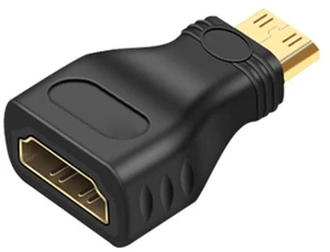 Gold Plated Mini HDMI Male to HDMI 19 Pin Female Adapter(Black) Gold Plated Mini HDMI Male to HDMI 19 Pin Female Adapter(Black)