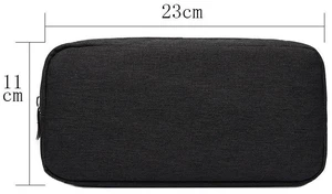 Multi-functional Headphone Charger Data Cable Storage Bag Power Pack, Size: L, 23 x 11.5 x 5.5cm (Black)