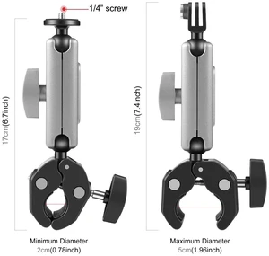 PULUZ Motorcycle Crab Pliers Clip Arm Mount with Mount Adapter & Long Screw (Black) PULUZ Motorcycle Crab Pliers Clip Arm Mount with Mount Adapter & Long Screw (Black)