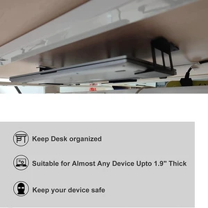 Under Desk Laptop Tablet Mini PC Storage Stand Metal Invisible Tray Rack, Height: 4.8cm Under Desk Laptop Tablet Mini PC Storage Stand Metal Invisible Tray Rack, Height: 4.8cm