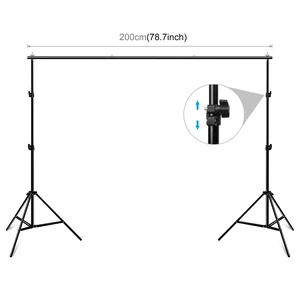 2 x 2m Photo Studio Background Support Stand Backdrop Crossbar Bracket(Black) (Black) 2 x 2m Photo Studio Background Support Stand Backdrop Crossbar Bracket(Black) (Black)
