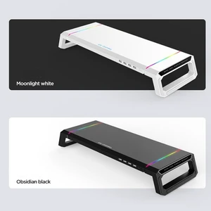 ICE COOREL T1 Monitor Increased Rack Foldable Laptop Stand With RGB Lighting & 4xUSB Expansion Interface (Moonlight White) ICE COOREL T1 Monitor Increased Rack Foldable Laptop Stand With RGB Lighting & 4xUSB Expansion Interface (Moonlight White)
