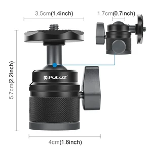 PULUZ 360 Panorama Aluminum Alloy Tripod Ball Head Adapter with Knob Lock(Black) (Black) PULUZ 360 Panorama Aluminum Alloy Tripod Ball Head Adapter with Knob Lock(Black) (Black)