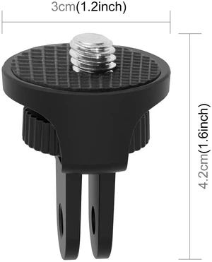 PULUZ 1/4 inch Screw Adjustable ABS Action Camera Tripod Adapter (Black)