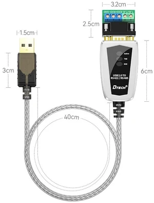 DTECH DT-5119 0.5m USB To RS485/422 Industrial Converter Serial Line Communication Adapter DTECH DT-5119 0.5m USB To RS485/422 Industrial Converter Serial Line Communication Adapter