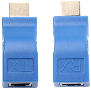 HDMI to RJ45 Extender Adapter (Receiver & Transmitter) by Cat-5e/6 Cable, Transmission Distance: 30m(Blue) HDMI to RJ45 Extender Adapter (Receiver & Transmitter) by Cat-5e/6 Cable, Transmission Distance: 30m(Blue)