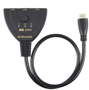 3 x 1 4K 60Hz HDMI Bi-Direction Switcher with Pigtail HDMI Cable 3 x 1 4K 60Hz HDMI Bi-Direction Switcher with Pigtail HDMI Cable