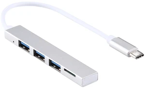 T-818 TF + 3 x USB 3.0 to USB-C / Type-C HUB Adapter (Silver) T-818 TF + 3 x USB 3.0 to USB-C / Type-C HUB Adapter (Silver)