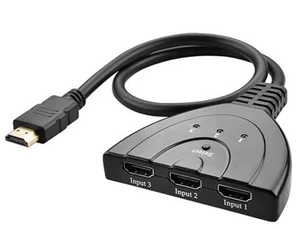 3x1 Pigtail HDMI Switcher Up to 1080P (Gold Plated)(Black) 3x1 Pigtail HDMI Switcher Up to 1080P (Gold Plated)(Black)