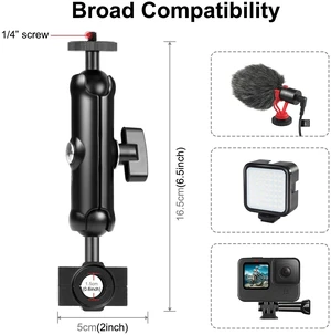 PULUZ Motorcycle Holder Rearview Mirror Fixed Mount for GoPro and Other Action Cameras (Black)