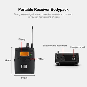 XTUGA IEM1200 Wireless Receiver Bodypack Stage Singer Ear Monitor System XTUGA IEM1200 Wireless Receiver Bodypack Stage Singer Ear Monitor System