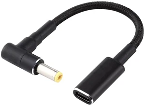 PD 100W 18.5-20V 5.5 x 2.5mm Elbow to USB-C / Type-C Adapter Nylon Braid Cable PD 100W 18.5-20V 5.5 x 2.5mm Elbow to USB-C / Type-C Adapter Nylon Braid Cable