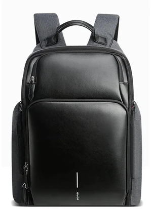 Bopai 851-010128 Business Anti-theft Waterproof Large Capacity Double Shoulder Bag,with USB Charging Port, Size: 34x19x43cm (Black)