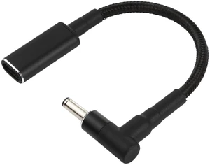 PD 100W 18.5-20V 4.0 x 1.35mm Elbow to USB-C / Type-C Adapter Nylon Braid Cable PD 100W 18.5-20V 4.0 x 1.35mm Elbow to USB-C / Type-C Adapter Nylon Braid Cable
