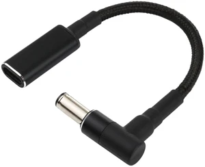 PD 100W 18.5-20V 6.0 x 0.6mm Elbow to USB-C / Type-C Adapter Nylon Braid Cable PD 100W 18.5-20V 6.0 x 0.6mm Elbow to USB-C / Type-C Adapter Nylon Braid Cable