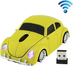 CM0010B 1200 DPI 3-keys Car Shape Wireless Mouse (Yellow)