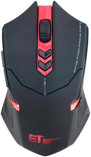 ET X-08 7-keys 2400DPI 2.4G Wireless Mute Gaming Mouse with USB Receiver & Colorful Backlight (Red)
