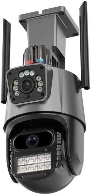 QX81 Humanoid Recognition AI Alarm WIFI Spherical Dual 2MP IP Camera, Plug:US Plug