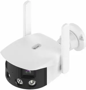Q38 WIFI Humanoid Recognition AI Alarm 180 Degree Dual 2MP IP Camera, Plug:US Plug