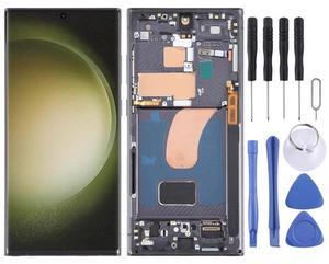 For Samsung Galaxy S23 Ultra 5G SM-S918U US Edition 6.78 inch OLED LCD Screen Digitizer Full Assembly with Frame (Black)