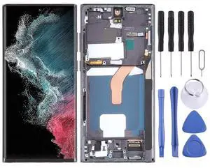 For Samsung Galaxy S22 Ultra 5G SM-S908U US Edition 6.78 inch OLED LCD Screen Digitizer Full Assembly with Frame (Black)