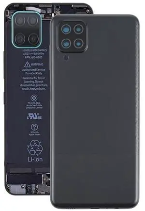 For Samsung Galaxy A12 Battery Back Cover (Black)