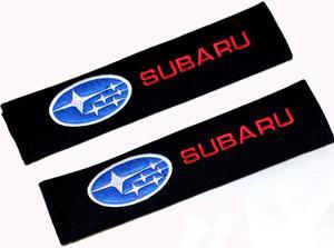 2 Pieces Cotton Car Seat Belts Cover Shoulder Pad Automobile Car Accessories Decoration Auto Safety Strap Protector Cover Embroidery pattern car logo For SUBARU Series