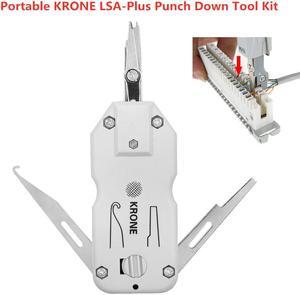 Krone Lsa-plus Telecom Phone Wire Cable tester tracker RJ11 RJ45 Punch Down Network Tool Kit Pliers crimper Grey 12cm Classic Short