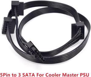 5Pin to 3 SATA Angled Molex Power Supply Cable for Cooler Master V850 V1000 V1200 V1300 1500W 1000W 850W Hybrid 1300W 1050W 850W M520 PSU Modular