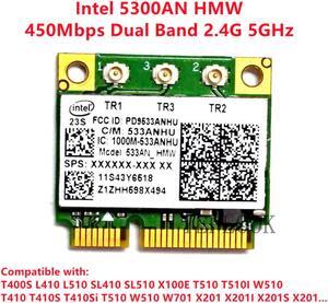 5300 533AN HMW 450Mbps Dual Band 2.4G 5GHz Wireless Wifi Mini PCI-E Half pcie Card for T400S L410 L510 SL410 SL510 X100E