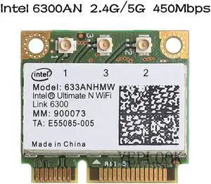 Wireless Wifi Card 6300 633ANHMW 6300AGN Dual band 2.4Ghz and 5.0Ghz 450Mbps Mini Half PCI-e 802.11a/g/n For Intel Ultimate-N for laptop