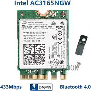 AC3165 3165NGW WiFi Card M.2 NGFF BT4.0 Dual Band 2.4G/5Ghz 433Mbps Network Adapter Card Wireless-AC 3165 802.11ac