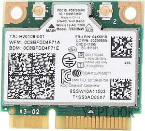 7260AC Dual Band 2.4 5Ghz 300M+867Mbps 802.11ac/a/b/g Mini PCI-E Wifi Card For IBM S1 S440 S540 E440 E540 E540 X140E E63Z E93Z E73